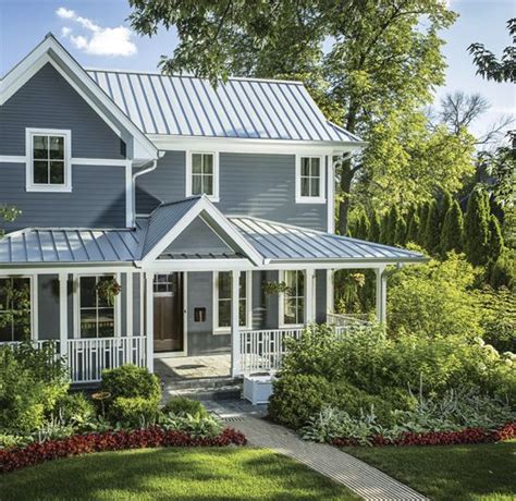 what color house goes with a silver metal roof|metal roof siding color combinations.